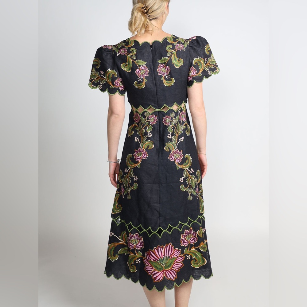 NWT Farm Rio Black Ravenala Short Sleeve Maxi Dress - Picture 10 of 11